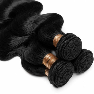 Jet Black Body Wave Human Hair Bundle Deal