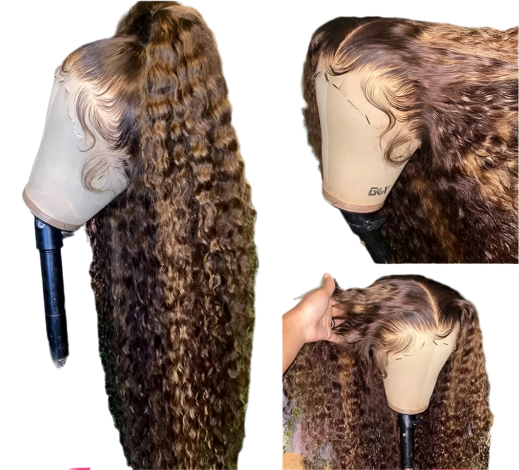 Glueless Curly Wigs Highlight Wig Human Hair 13x6 HD Lace Frontal Wigs 100% Human Hair Water Deep Curly Wave HD Lace Front Wig