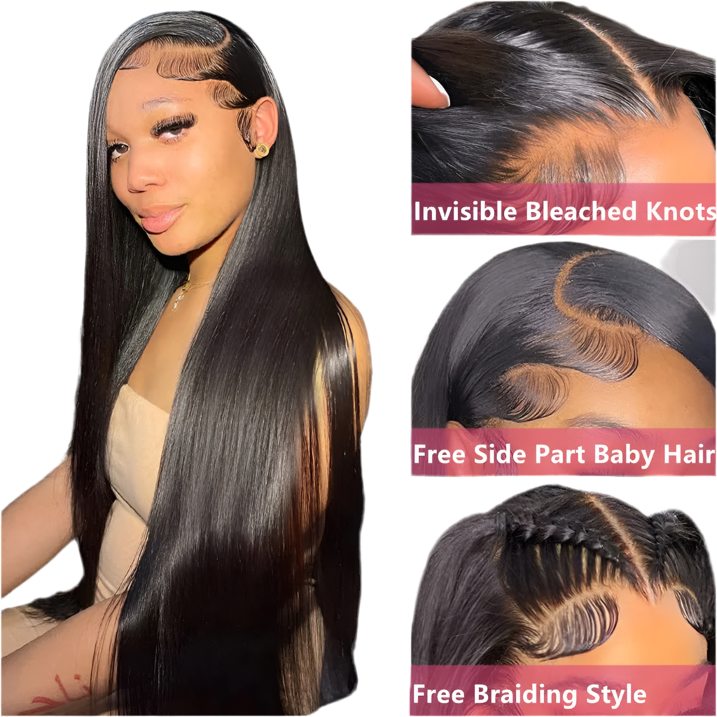 Glueless Wigs Human Hair Lace Frontal Wig Brazilian Straight Human Hair Wig HD 13X4 Lace Front Wig 4X4 Gluless Wig Ready To Wear