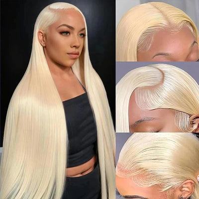 13x4 13x6 HD Lace Front Human Hair Wigs 613 Honey Blonde Bone Straight 100% Brazilian 30 40 Inch Lace Frontal Wig For Women