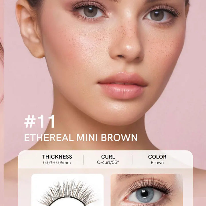 Mini Brown Magnetic Lashes – Natural Effect