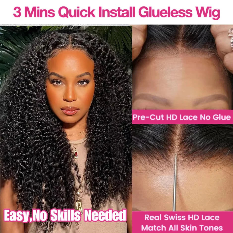 Kinky Curly HD Lace Human Hair Wig