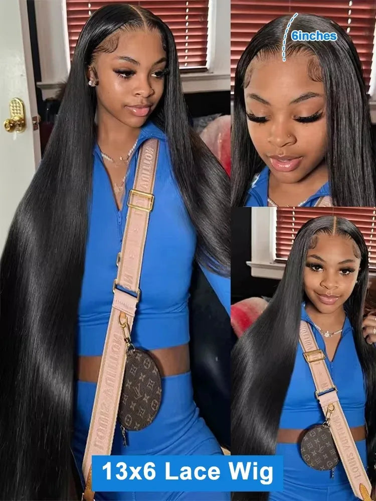 30 40 Inch Lace Frontal Wigs Human Hair Bone Straight 13x6 13x4 HD Lace Frontal Wig 6x6 Closure Glueless Wig Remy For Women 200%