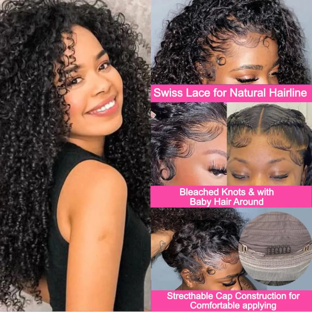 Kinky Curly Glueless Hair Lace Wig - JoySky Hair