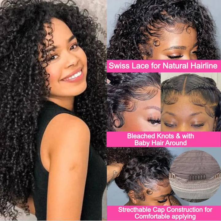 Kinky Curly Glueless Hair Lace Wig - JoySky Hair