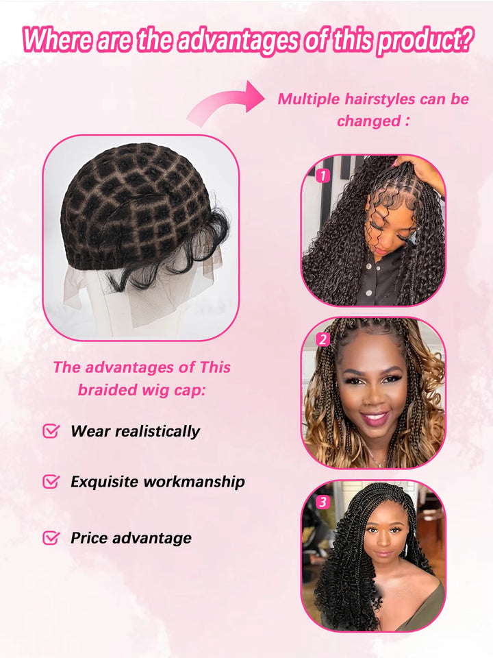 Double Full Lace Braided Wig Cap