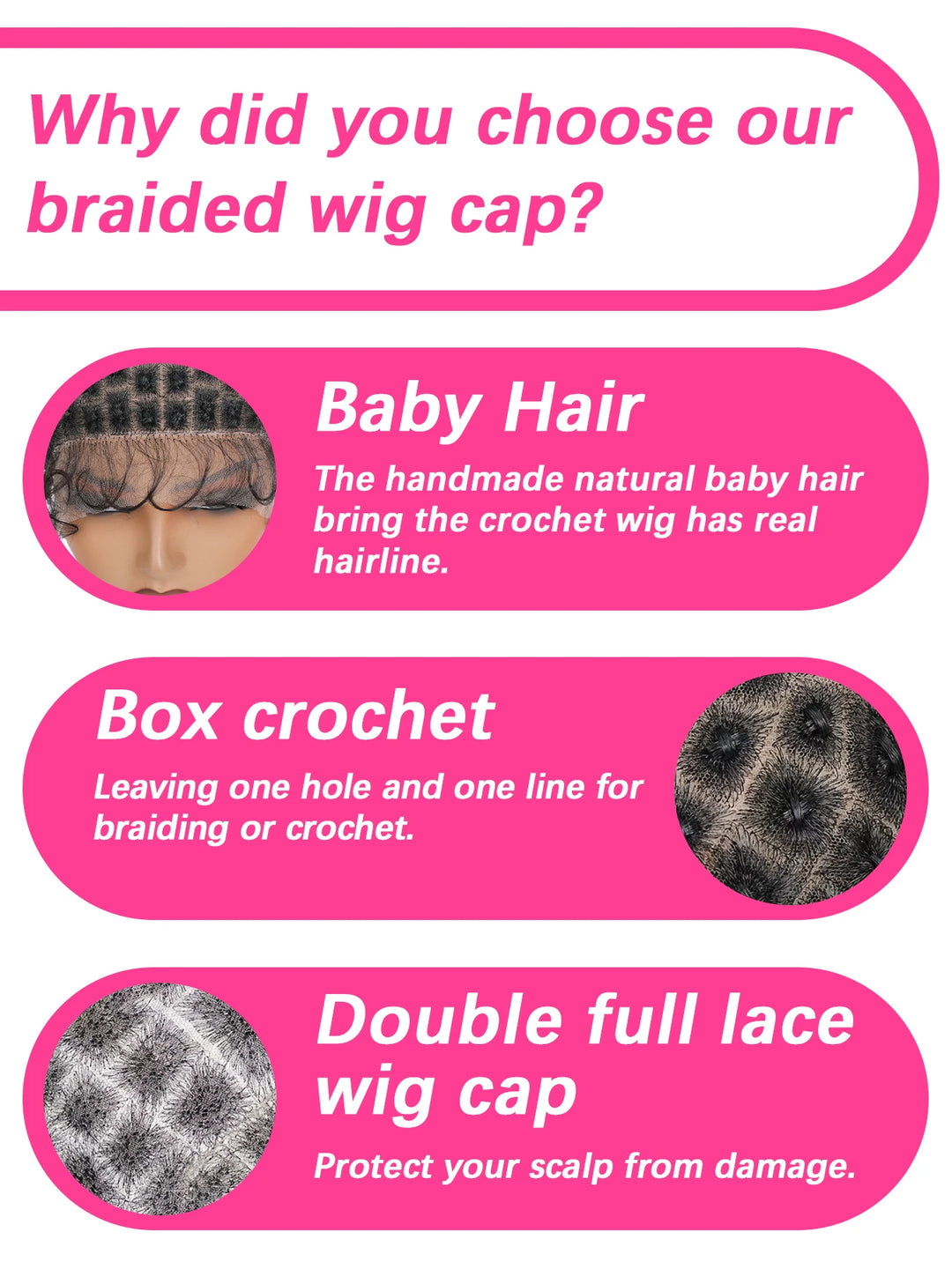 Double Full Lace Braided Wig Cap