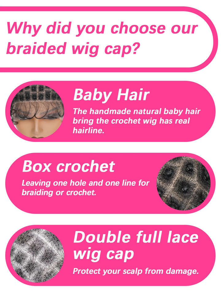 Double Full Lace Braided Wig Cap