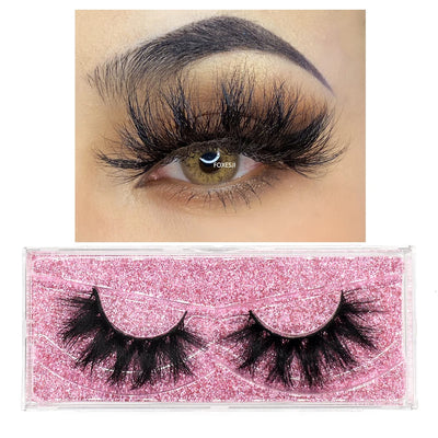 FOXESJI Mink Eye Lashes Fluffy Dramatic Wispy Cross False Eyelashes Strip Lashes Extension Natural Soft 3D Mink Eyelashes Makeup