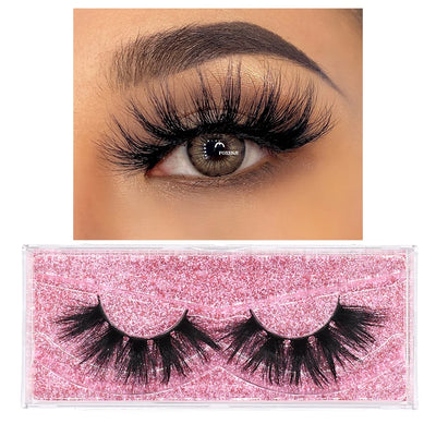 FOXESJI Mink Eye Lashes Fluffy Dramatic Wispy Cross False Eyelashes Strip Lashes Extension Natural Soft 3D Mink Eyelashes Makeup