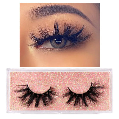 FOXESJI Mink Eye Lashes Fluffy Dramatic Wispy Cross False Eyelashes Strip Lashes Extension Natural Soft 3D Mink Eyelashes Makeup