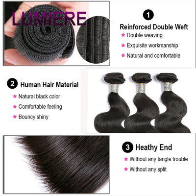 Body Wave100% Raw Virgin Human Hair Bundles Deal Brazilian Hair Weave Bundles 1/3/4 PCS Hair Weave Extensions 8-30" Double Weft