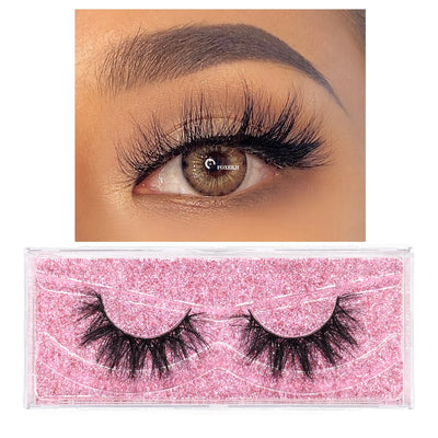 FOXESJI Mink Eye Lashes Fluffy Dramatic Wispy Cross False Eyelashes Strip Lashes Extension Natural Soft 3D Mink Eyelashes Makeup