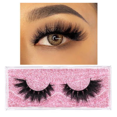 FOXESJI Mink Eye Lashes Fluffy Dramatic Wispy Cross False Eyelashes Strip Lashes Extension Natural Soft 3D Mink Eyelashes Makeup