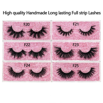 FOXESJI Mink Eye Lashes Fluffy Dramatic Wispy Cross False Eyelashes Strip Lashes Extension Natural Soft 3D Mink Eyelashes Makeup