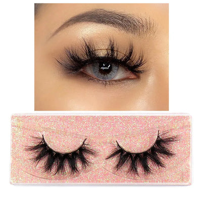 FOXESJI Mink Eye Lashes Fluffy Dramatic Wispy Cross False Eyelashes Strip Lashes Extension Natural Soft 3D Mink Eyelashes Makeup