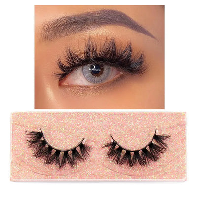 FOXESJI Mink Eye Lashes Fluffy Dramatic Wispy Cross False Eyelashes Strip Lashes Extension Natural Soft 3D Mink Eyelashes Makeup