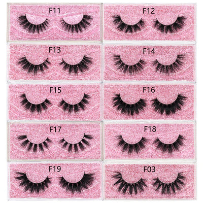 FOXESJI Mink Eye Lashes Fluffy Dramatic Wispy Cross False Eyelashes Strip Lashes Extension Natural Soft 3D Mink Eyelashes Makeup