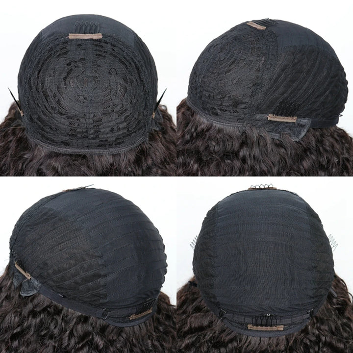 Afro Kinky Curly Human Hair Wig with Bangs