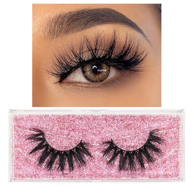 FOXESJI Mink Eye Lashes Fluffy Dramatic Wispy Cross False Eyelashes Strip Lashes Extension Natural Soft 3D Mink Eyelashes Makeup