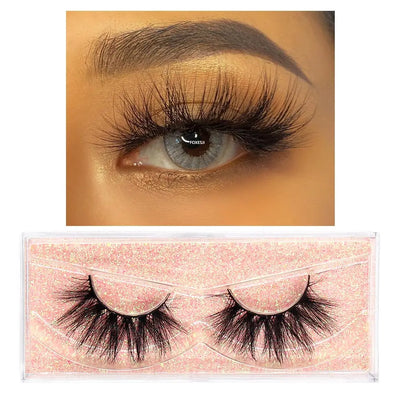 FOXESJI Mink Eye Lashes Fluffy Dramatic Wispy Cross False Eyelashes Strip Lashes Extension Natural Soft 3D Mink Eyelashes Makeup