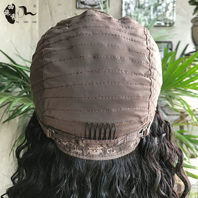 Short Curly Bob Wig Brazilian Human Hair Lace Front Wigs 13*6*1 T Part Lace Front Wig Deep Wave Wig For Black Women 180 Density
