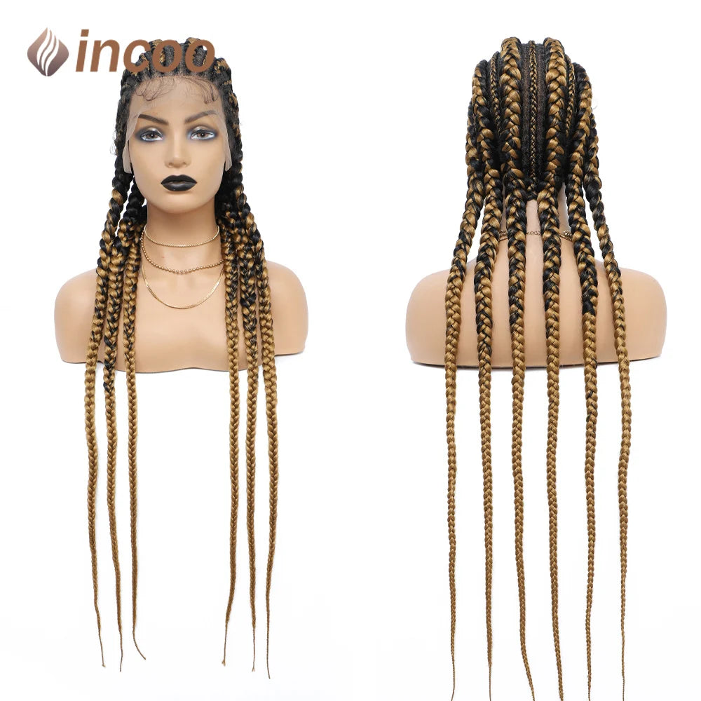 36-Inch Jumbo Knotless Box Braid Full Lace Wig