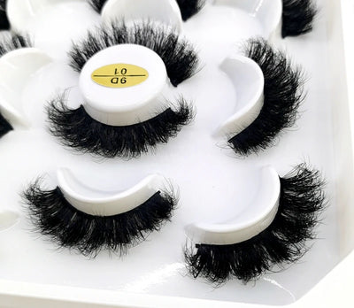 HBZGTLAD New 5 Pairs 25mm 3d Mink Lashes Faux Mink Lash Wispy Thick Natural Full Strip Lashes