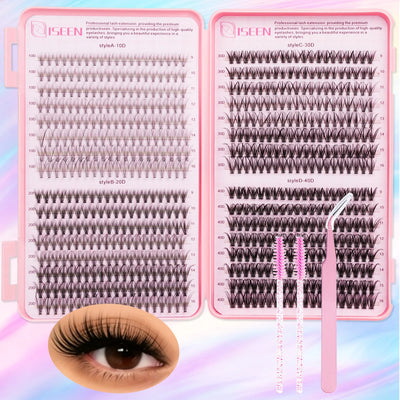 Lashes Cluster DIY Lash Extension Mixed Tray Clusters Eyelashes Soft Natural Individual Lashes Reuseable With Lash Tweezer