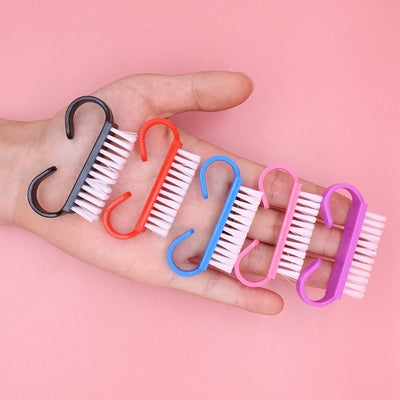 100pcs Cleaning Nail Brush Tools Colorful Plastic Dust Cleaner Brushes Nail Art Pedicure Powder Soft Remover Manicure Tools