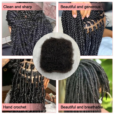 Snwprin 16 Inch Afro Kinky Bulk Natural Color 4C Human Hair For Braiding Brazilian Hair 100% Human Hair For Dreadlock Extensions