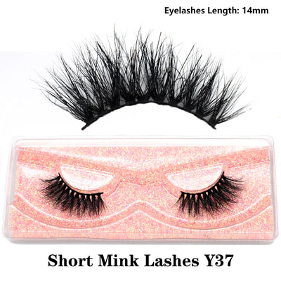 FOXESJI Real Mink Fluffy Short Eye Lashes Extension Wispy Soft Natural Short False Eyelashes Daily Wear Full Strip Lashes Makeup