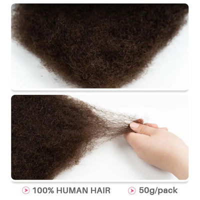 Snwprin 16 Inch Afro Kinky Bulk Natural Color 4C Human Hair For Braiding Brazilian Hair 100% Human Hair For Dreadlock Extensions