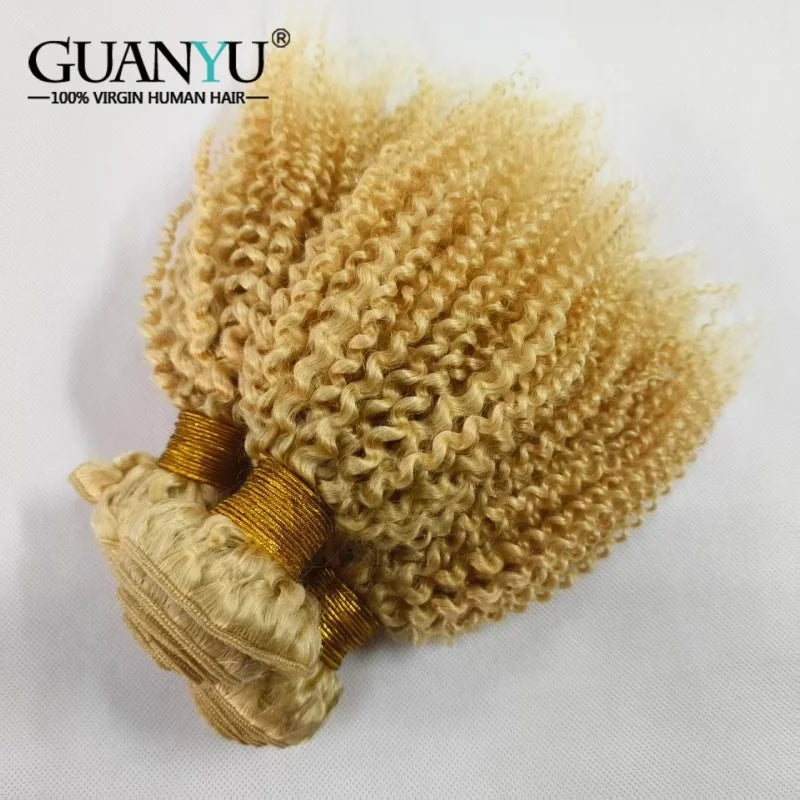 613 Blonde Kinky Curly Human Hair Bundle - JoySky Hair
