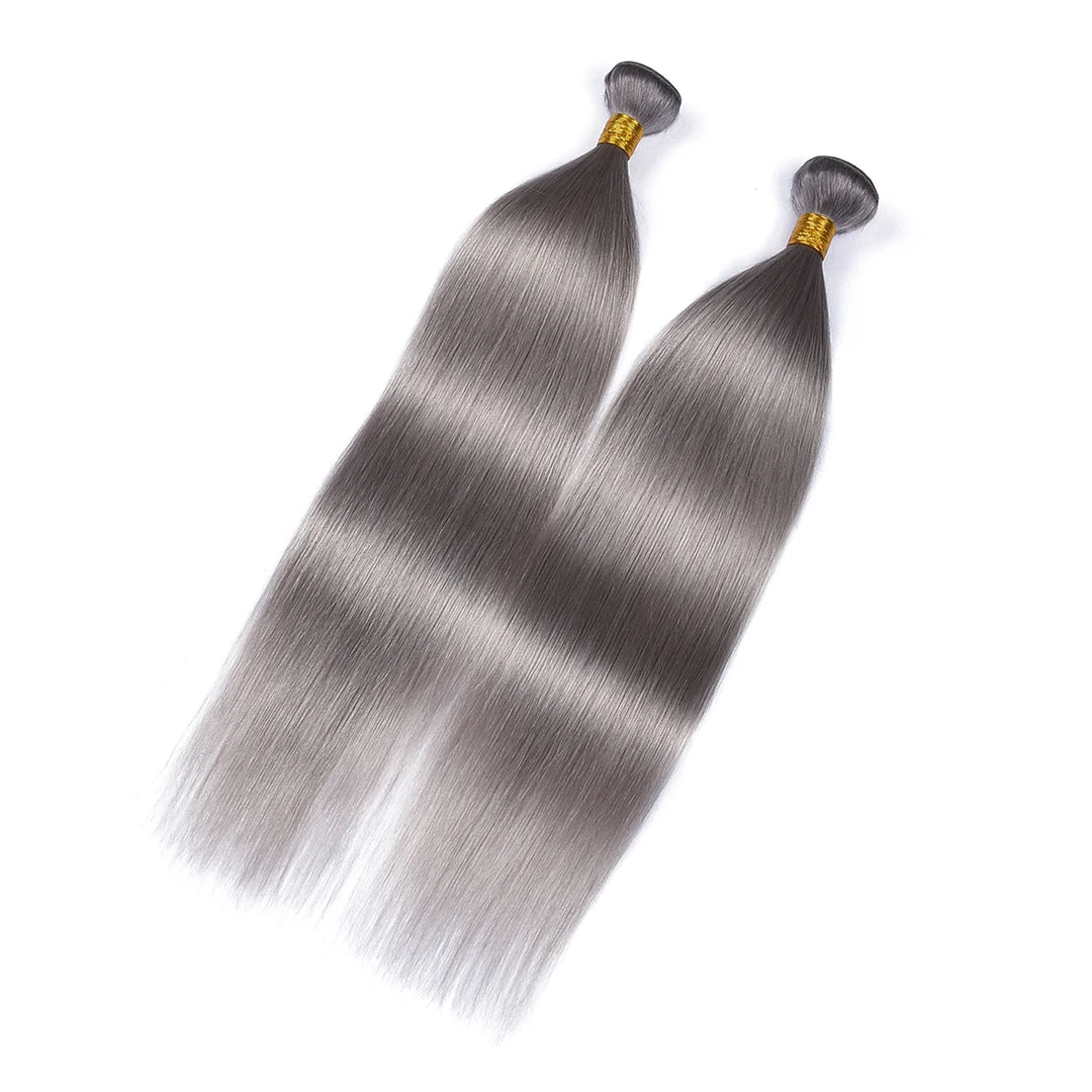 Gray Straight Human Hair Bundles - JoySky Hair
