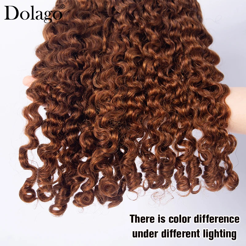 Chocolate Brown Deep Curly Human Hair Bundles - JoySky Hair