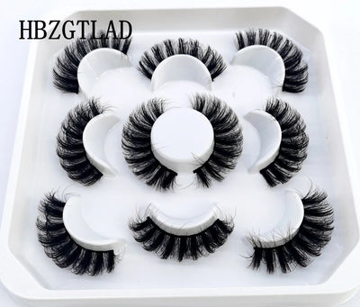 HBZGTLAD New 5 Pairs 25mm 3d Mink Lashes Faux Mink Lash Wispy Thick Natural Full Strip Lashes
