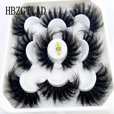 HBZGTLAD New 5 Pairs 25mm 3d Mink Lashes Faux Mink Lash Wispy Thick Natural Full Strip Lashes