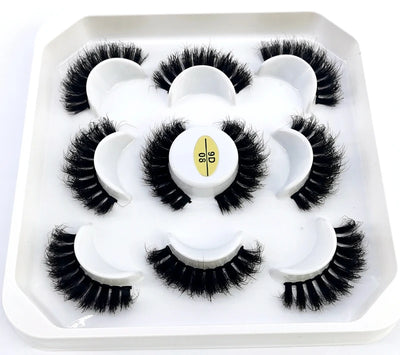 HBZGTLAD New 5 Pairs 25mm 3d Mink Lashes Faux Mink Lash Wispy Thick Natural Full Strip Lashes