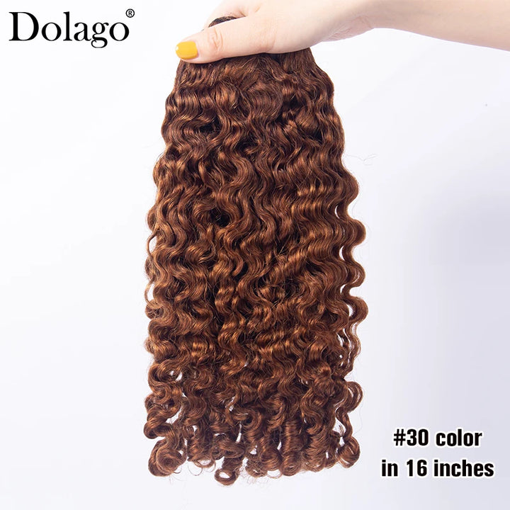 Chocolate Brown Deep Curly Human Hair Bundles - JoySky Hair