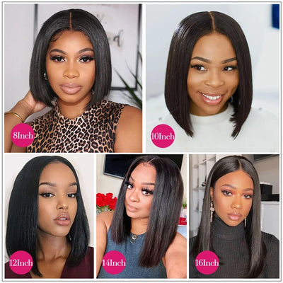 13x4 Lace Frontal Bob Wig Human Hair Wig Straight