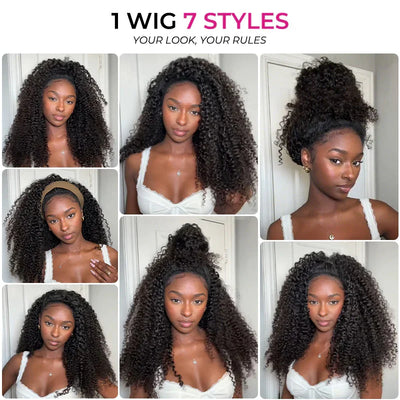 Burmese Curly Human Hair Wigs For Women Brazilian 4C Afro Kinky Culry 3 IN 1 Half Wig 100% Human Hair Wigs On Sale 300% Density