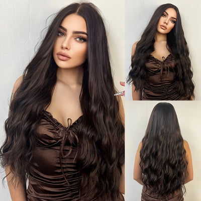 Long Curly Wine Burgundy Red Synthetic Wigs with Long Bangs for Women Afro Deep Wave Cosplay Party Natural Hair Heat Reisitant