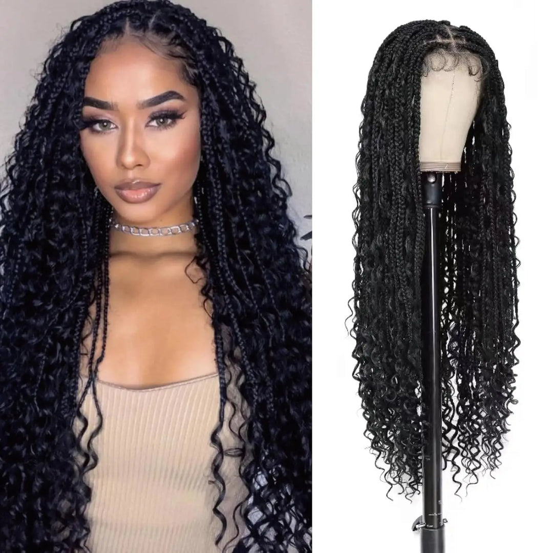 Long Twisted Box Braid Lace Wig - JoySky Hair