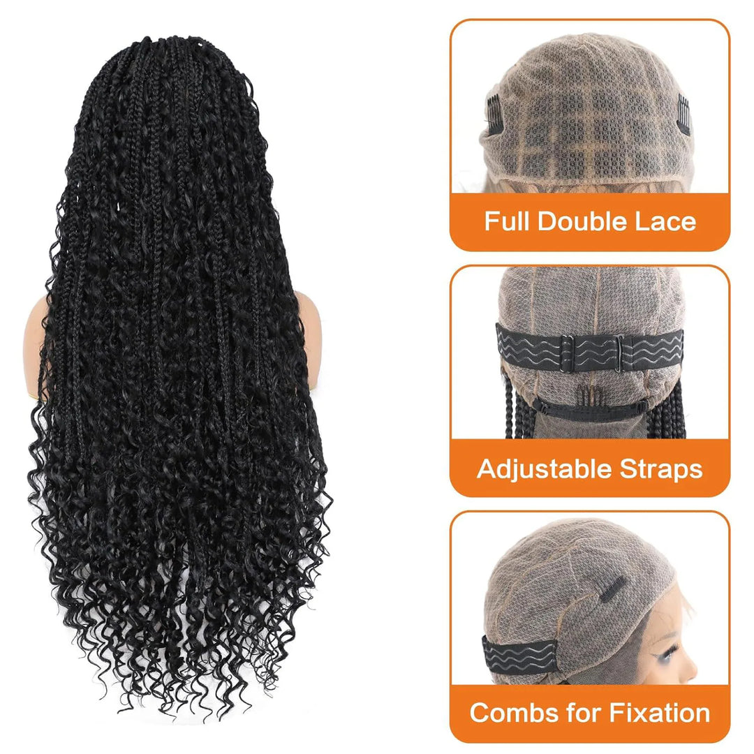 Long Twisted Box Braid Lace Wig - JoySky Hair
