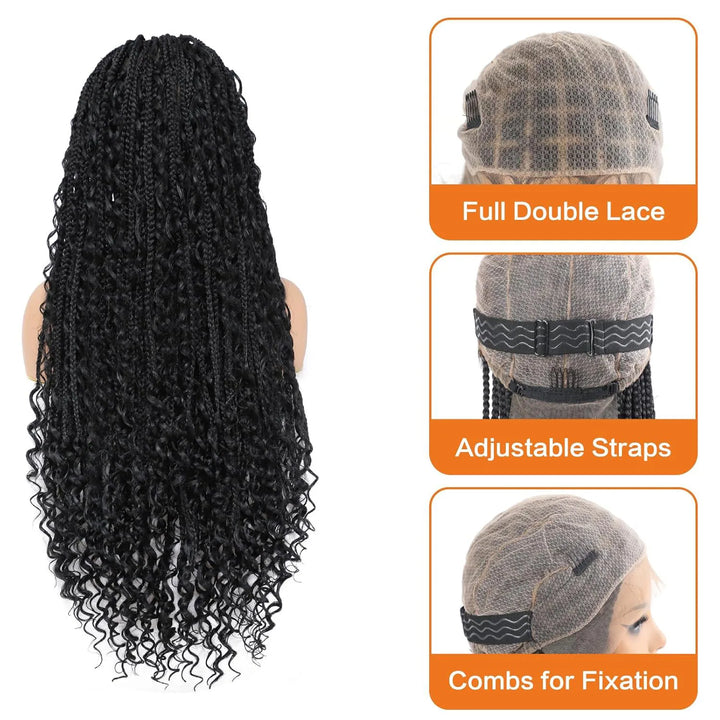 Long Twisted Box Braid Lace Wig - JoySky Hair