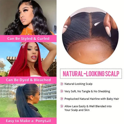 30 Inch Red Straight Wig Human Hair 13x4 Hd Lace Frontal Wigs Human Hair Brazilian Colored Straight Lace Front Wig Density 250%