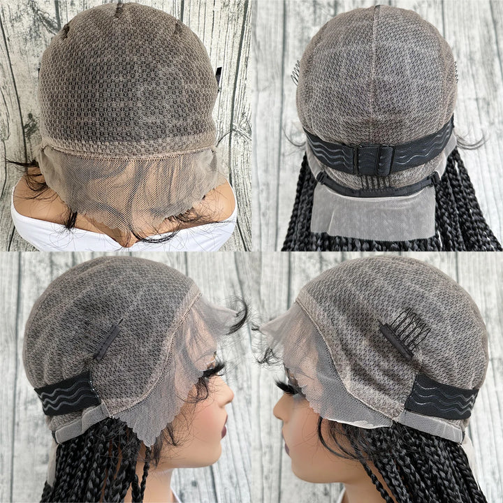 30-Inch Black Braided Full Lace Wig