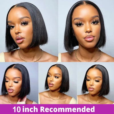 No Glue Brazilian HD Transparent 13x4 Bone Straight Short Bob Glueless Human Hair Wigs 13x6 Straight Lace Front Wigs For Women