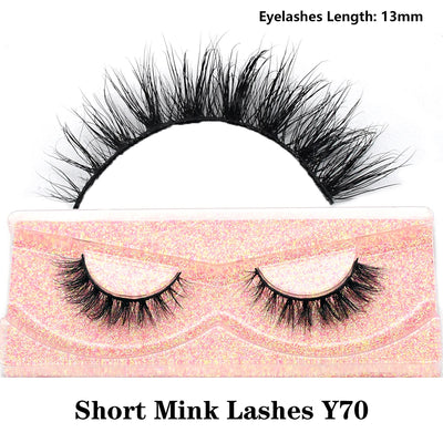 FOXESJI Real Mink Fluffy Short Eye Lashes Extension Wispy Soft Natural Short False Eyelashes Daily Wear Full Strip Lashes Makeup